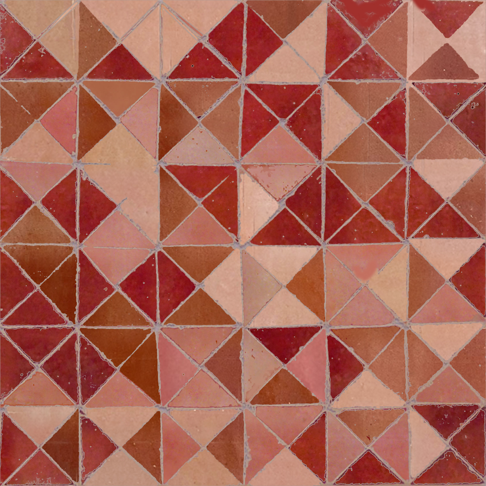 Mosaic House Moroccan tile Azur MRB 4-7-21-22 Rust Red Pink Light Pink  zellige, mosaic, zellij, field, pattern, glaze, simple 